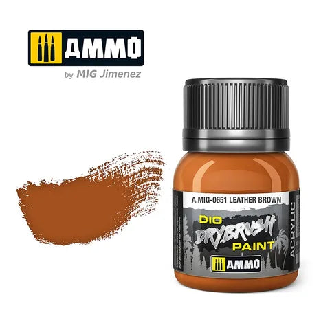 Ammo Paint, DRYBRUSH Leather Brown 40mL