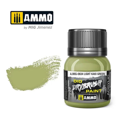 Ammo Paint, DRYBRUSH Light Kaki Green 40mL