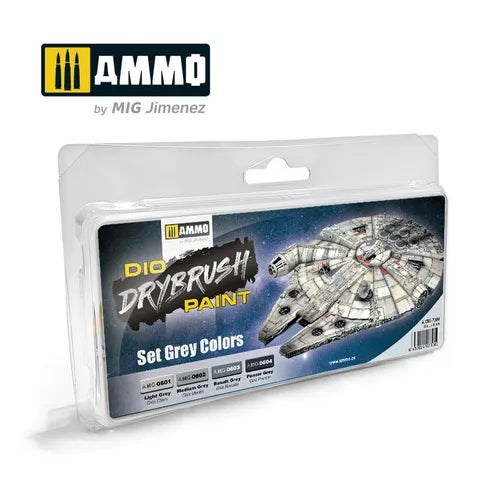 Ammo Paint, DRYBRUSH Set Grey colours (4) 40ml