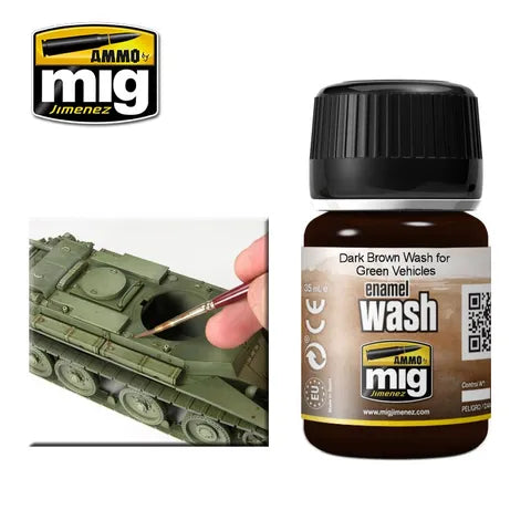 Ammo Paint, Dark Brown Wash For Green Vehicles 35ml
