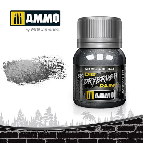 Ammo Paint, Drybrush Gun Metal 40ml