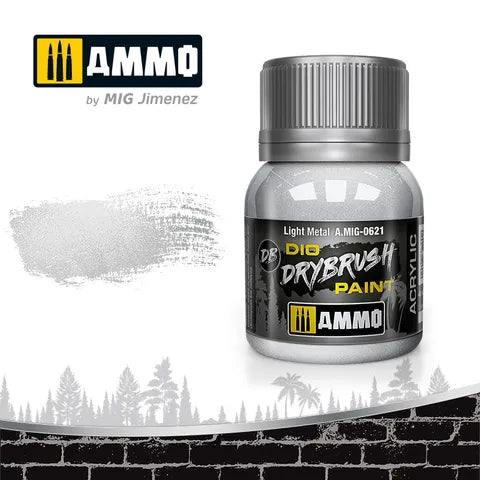 Ammo Paint, Drybrush Light Metal 40ml