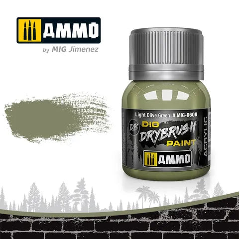 Ammo Paint, Drybrush Light Olive Green 40ml