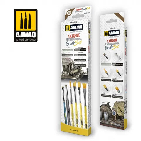 Ammo Paint, Extreme Weathering Diorama Brush Set (6)