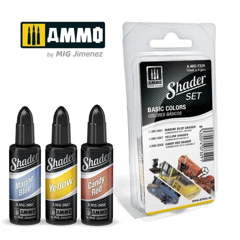 Ammo Paint, SHADER Set Basic colours (3)10ml