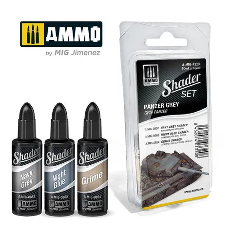 Ammo Paint, SHADER Set Panzer Grey (3) 10ml