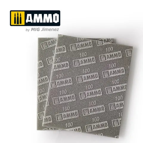 Ammo Paint, Sanding Sponge Sheet (100)2 pcs.