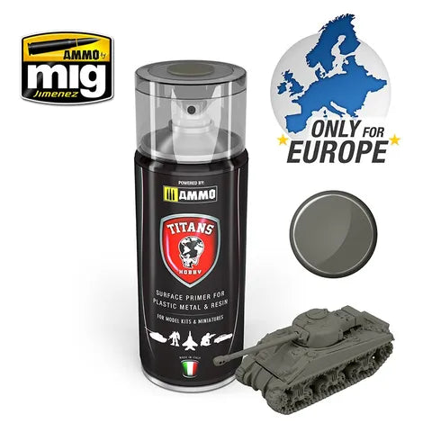 Ammo Paint, TITANS HOBBY German Field Grey Matt Primer 400mL Spray Can