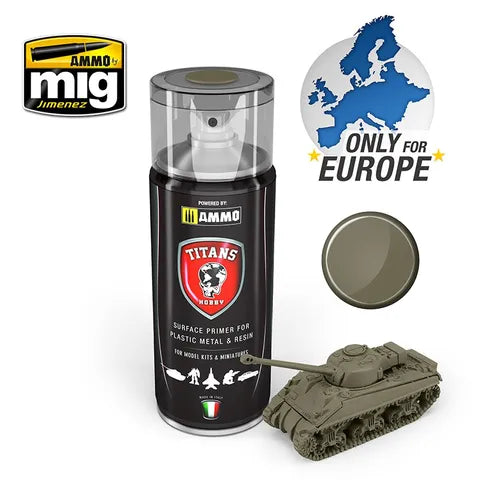 Ammo Paint, TITANS HOBBY U.S. Olive DrabMatt Primer 400mL Spray Can