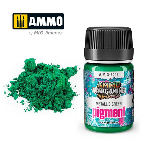 Ammo Pigment War Gaming Metallic Green 35ml