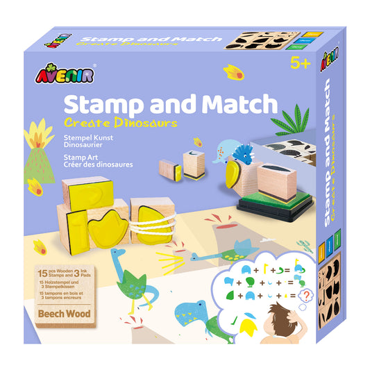 AVENIR - STAMP & MATCH - CREATE DINOSAURS