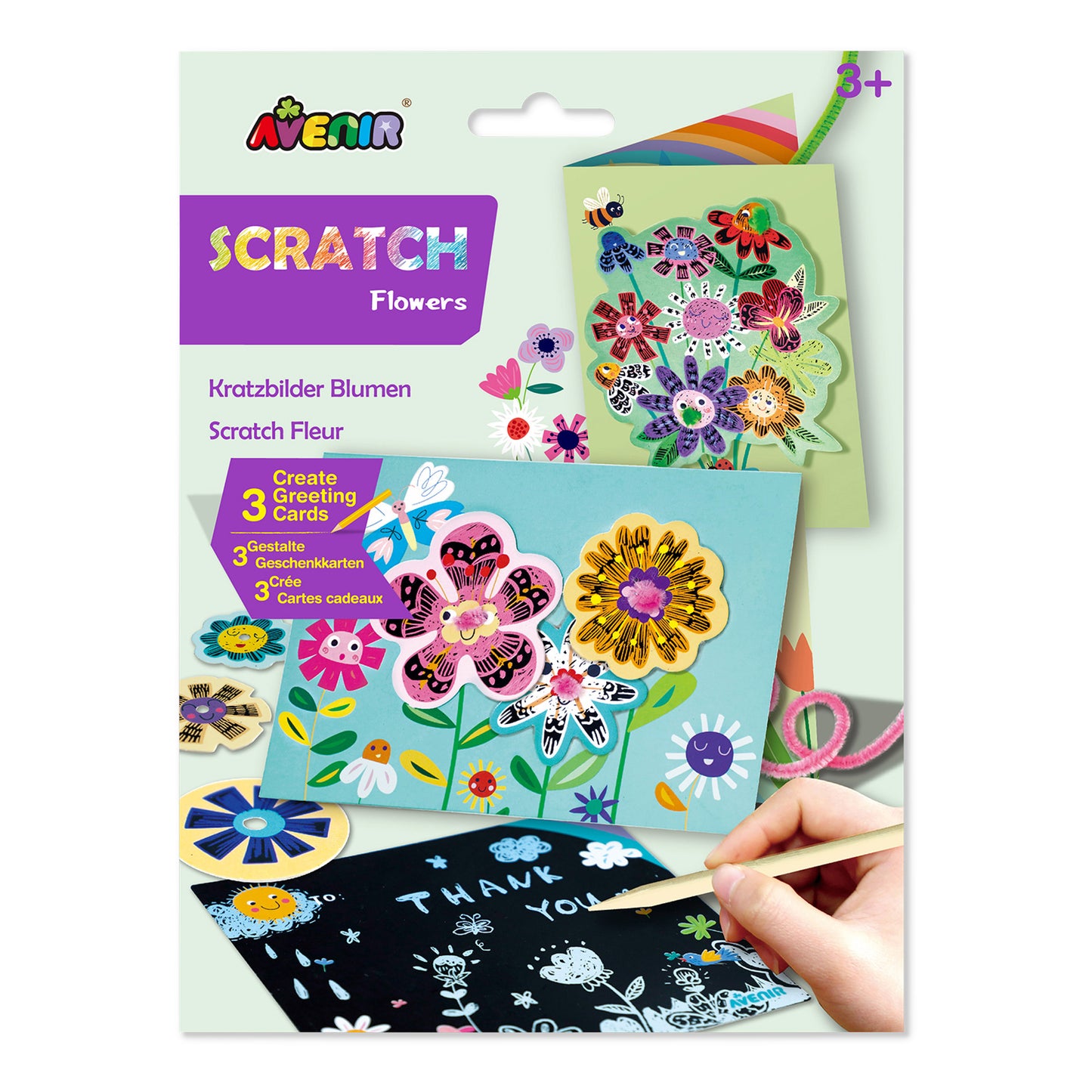 AVENIR - SCRATCH GREETING CARD - FLOWERS