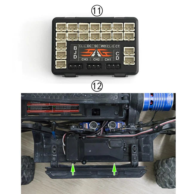 INJORA LED Light System Front & Rear Lamp Group for TRX-4 Bronco 82046-4