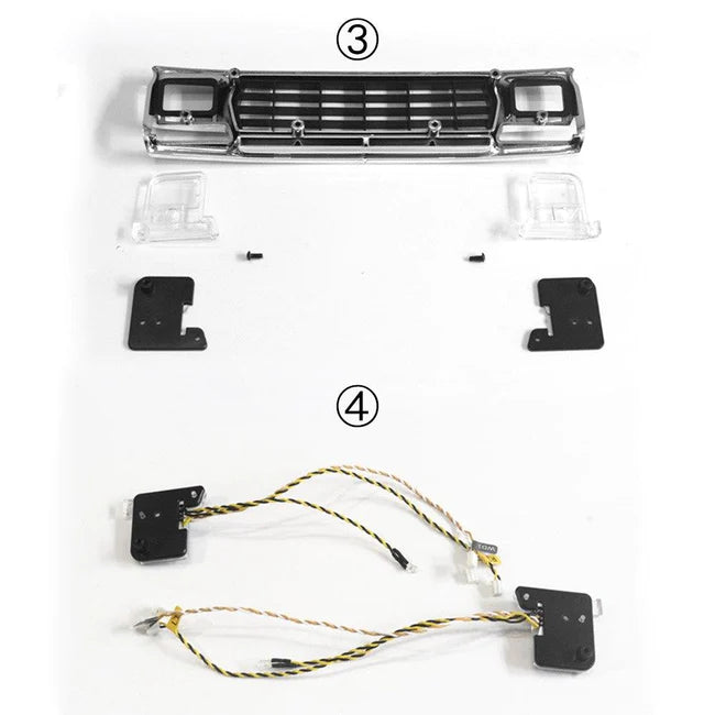 INJORA LED Light System Front & Rear Lamp Group for TRX-4 Bronco 82046-4