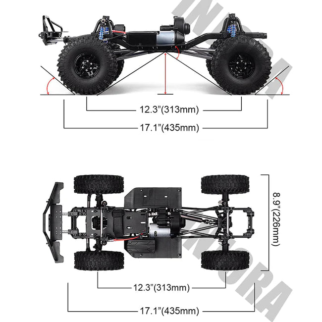 INJORA 313mm Wheelbase Assembled Frame Chassis for SCX10 II 90046