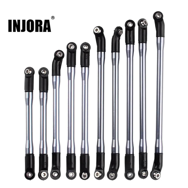 INJORA 10Pcs/Set 313mm Aluminium Links Set Plastic Rod Ends for Axial SCX10 II 90046