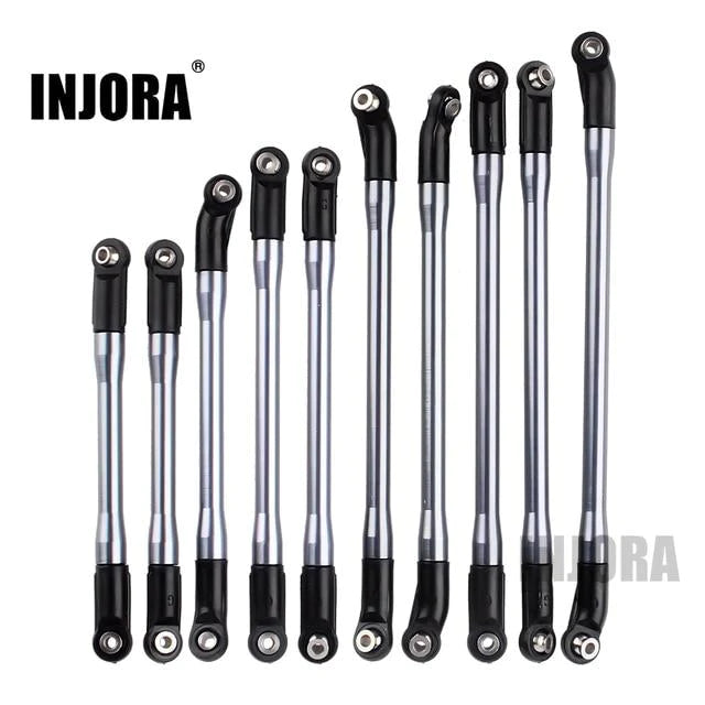 INJORA 10Pcs/Set 313mm Aluminium Links Set Plastic Rod Ends for Axial SCX10 II 90046