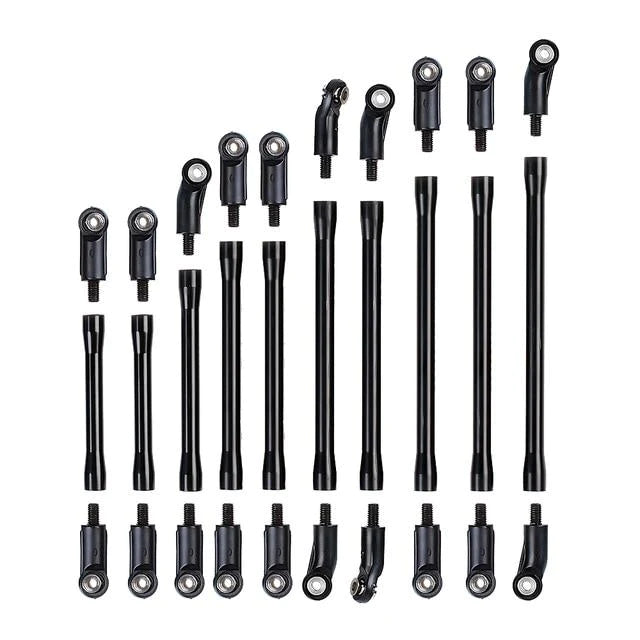 INJORA 10Pcs/Set 313mm Aluminium Links Set Plastic Rod Ends for Axial SCX10 II 90046