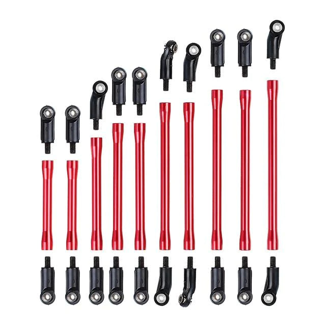 INJORA 10Pcs/Set 313mm Aluminium Links Set Plastic Rod Ends for Axial SCX10 II 90046