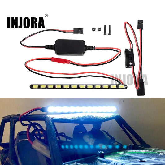 INJORA 130mm 12-Light Super Bright LED Light Bar with Switch for 1/10 RC Car