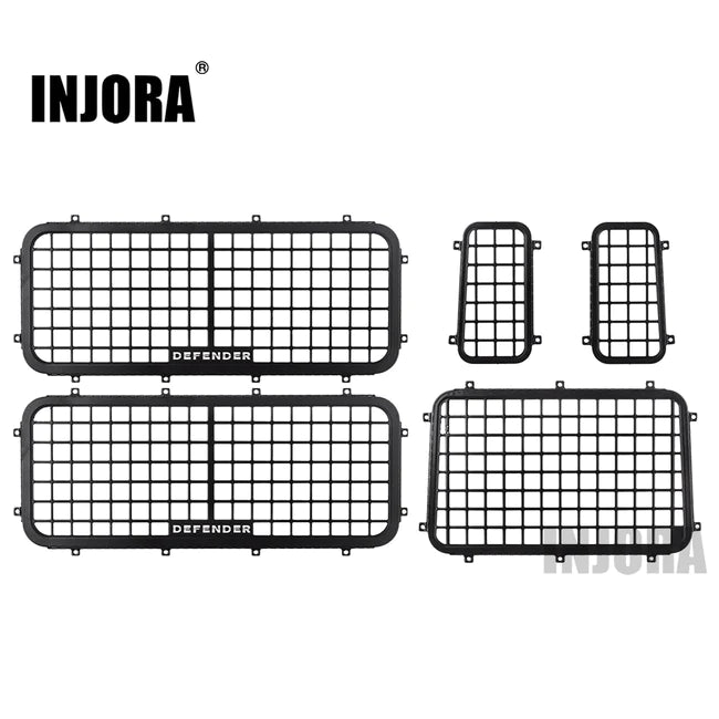 INJORA 5PCS Metal Window Mesh Protective Net for Traxxas TRX-4 Defender