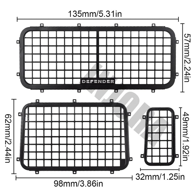 INJORA 5PCS Metal Window Mesh Protective Net for Traxxas TRX-4 Defender