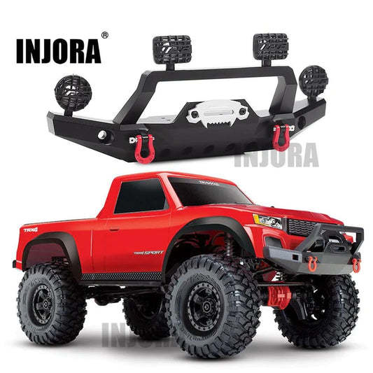 INJORA Metal Front Bumper with LED Light for Traxxas TRX-4 Sport 82024-4