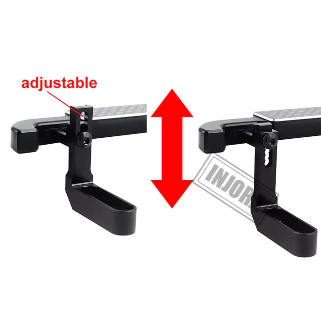 INJORA 2PCS Black Metal Side Pedal Rock Sliders for Traxxas TRX-4