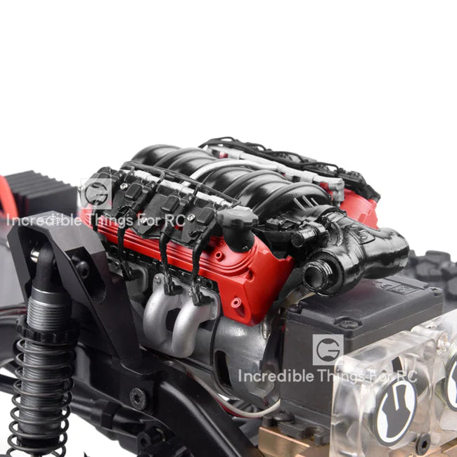 INJORA LS7 V8 Simulate Engine Motor Cooling Fans Radiator Kit for 1/10 RC Crawler