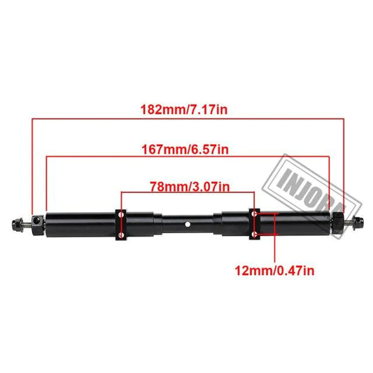 INJORA Metal RC Car Unpowered Rear Axle 133.5mm/155mm/182mm for Tamiya Tractor