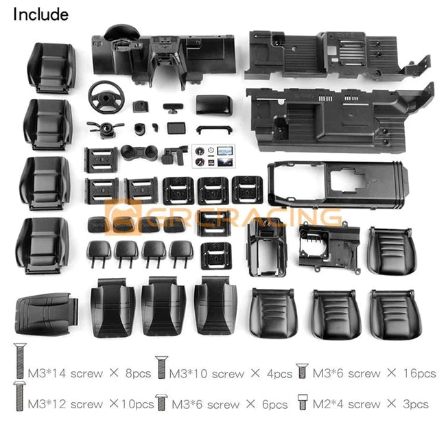 INJORA Black Interior Body Shell Cab Seat Kit for TRX4 G500 TRX6 G63