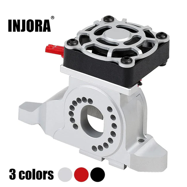 INJORA 1PCS Aluminum Motor Mount, Heat Sink with Cooling Fan for TRX-4 #8290