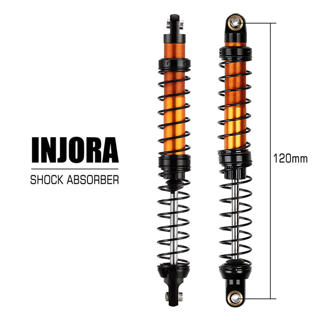 INJORA Aluminum 70-120mm Dual Stage Spring Shock Absorber Damper for 1 ...