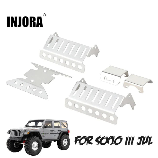 INJORA 5PCS Stainless Steel Axle Protector Chassis Armor Skid Plate for SCX10 III