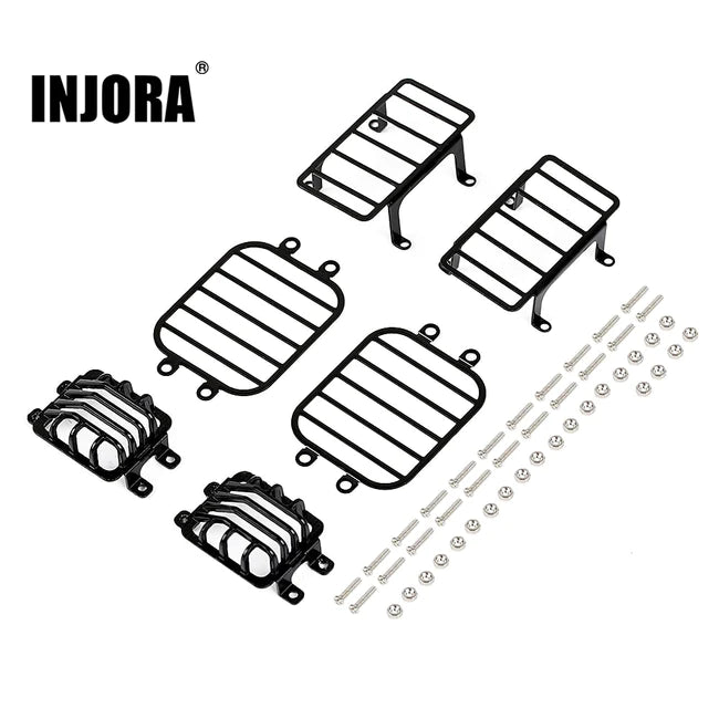 INJORA 6PCS Metal Front Rear Light Cover Protective Shell for TRX-4 G500 TRX-6 G63