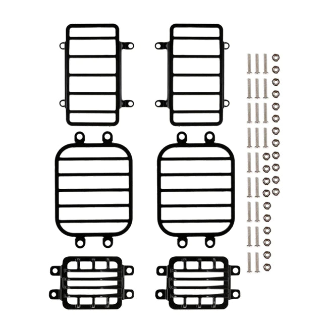 INJORA 6PCS Metal Front Rear Light Cover Protective Shell for TRX-4 G500 TRX-6 G63