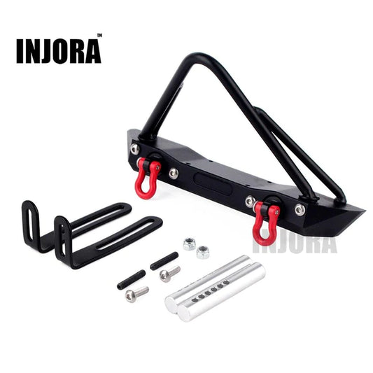 INJORA 135mm Metal Front Bumper with Winch Mount for SCX10 & SCX10 II