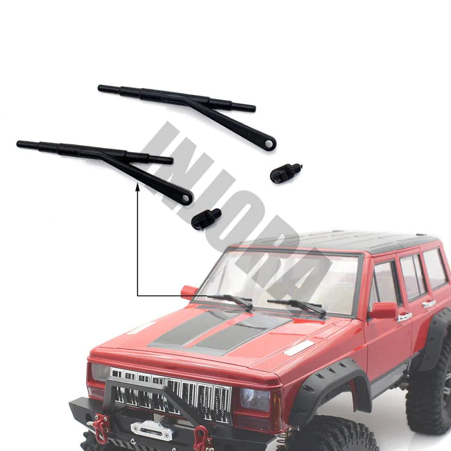 INJORA 3PCS Black Rubber Wipers for 1/10 Axial SCX10 II Jeep Cherokee