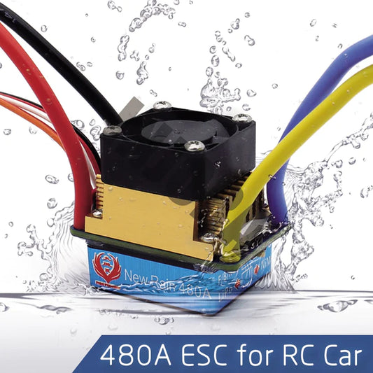 INJORA 480A Waterproof Brushed ESC Speed Controller with 6V/3A BEC for 1/10 RC Crawler