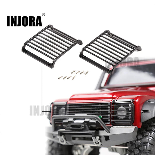 INJORA 2PCS Metal Front Lamp Guards, Headlight Cover Grille for Traxxas TRX-4