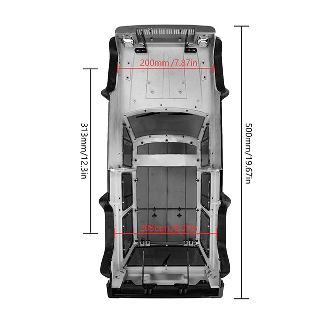 INJORA 313mm 12.3" Wheelbase Jeep Cherokee Painted Hard Plastic Body for Axial SCX10 & SCX10 II 90046 90047