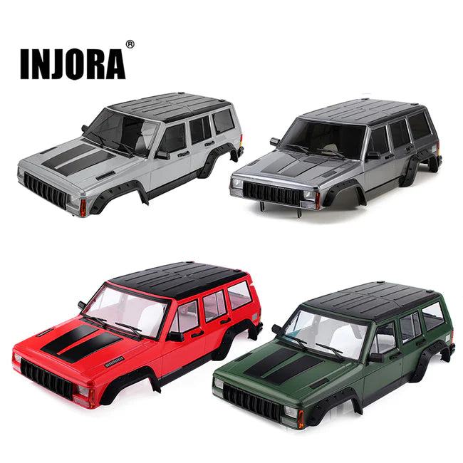 INJORA 313mm 12.3" Wheelbase Jeep Cherokee Painted Hard Plastic Body for Axial SCX10 & SCX10 II 90046 90047