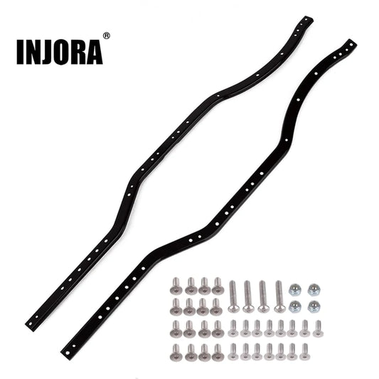 INJORA 2PCS Metal Black/Red Girder Side Frame Chassis Rails for SCX10 & SCX10 II