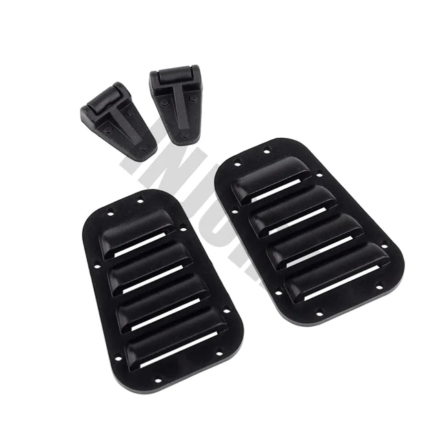 INJORA 1Set Black Plastic Intake Grille Cover & Engine Cover Hinge for Traxxas TRX-4