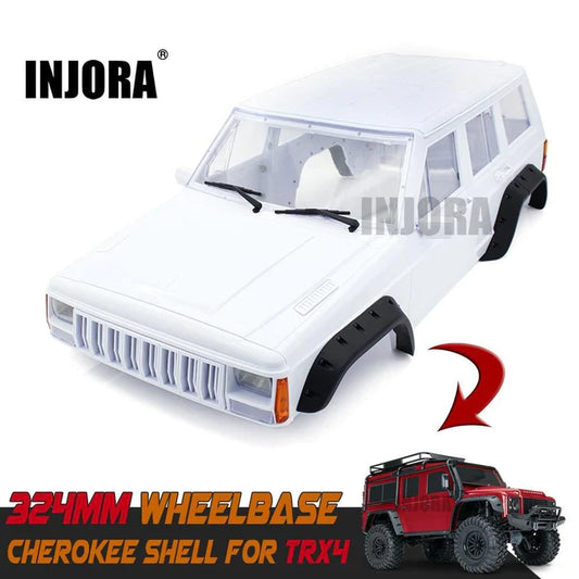 INJORA 324mm 12.8" Wheelbase Jeep Cherokee Hard Plastic Body Shell for Traxxas TRX-4