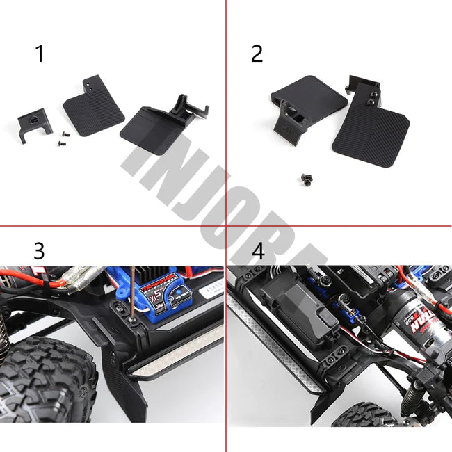 INJORA Front & Rear Mud Flaps Rubber Fender for Traxxas TRX-4