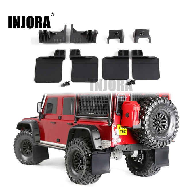 INJORA Front & Rear Mud Flaps Rubber Fender for Traxxas TRX-4