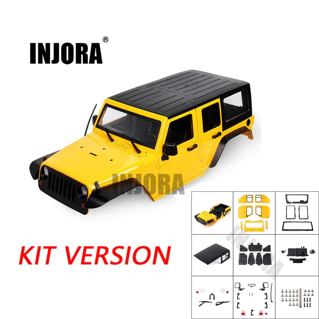 INJORA 313mm 12.3" Wheelbase Jeep Wrangler Unassembled Body Shell for Axial SCX10 & SCX10 II 90046 90047