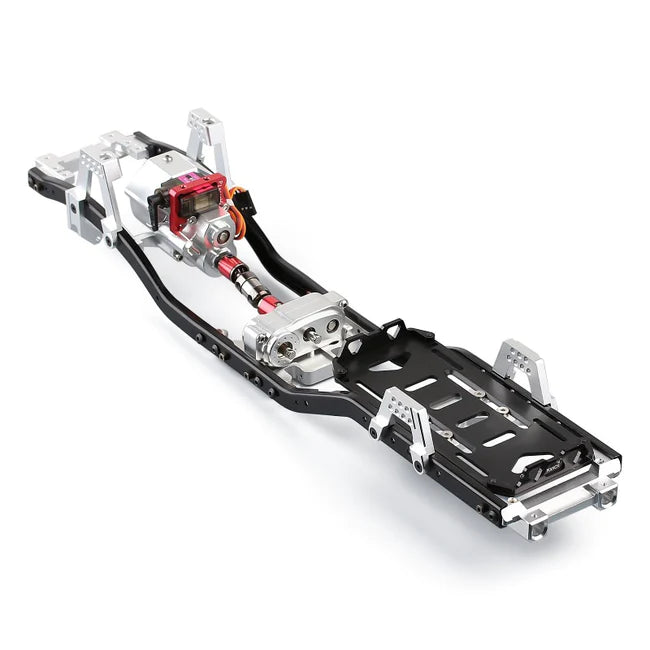 INJORA 313mm Wheelbase Metal Chassis Frame with Prefixal Shiftable Gearbox for SCX10 II 90046