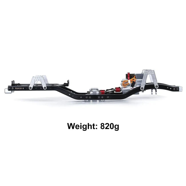 INJORA 313mm Wheelbase Metal Chassis Frame with Prefixal Shiftable Gearbox for SCX10 II 90046